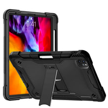 For iPad Pro 11 inch Silicone PC Shockproof Tablet Case with Holder (Black)