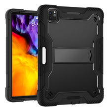 For iPad Pro 11 inch Silicone PC Shockproof Tablet Case with Holder (Black)