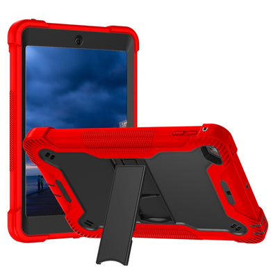 Silicone + PC Shockproof Protective Case with Holder For iPad mini (2019) / mini 4(Red + Black)