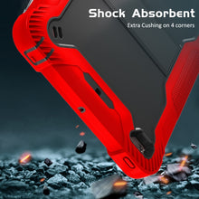 Silicone + PC Shockproof Protective Case with Holder For iPad mini (2019) / mini 4(Red + Black)