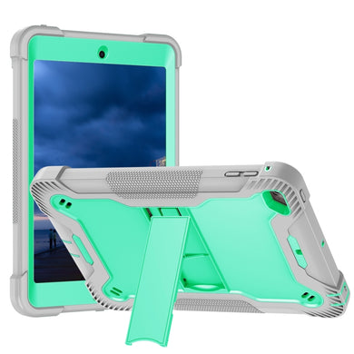 Silicone + PC Shockproof Protective Case with Holder For iPad mini (2019) / mini 4(Gray + Green)