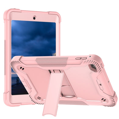 Silicone + PC Shockproof Protective Case with Holder For iPad mini (2019) / mini 4(Rose Gold)