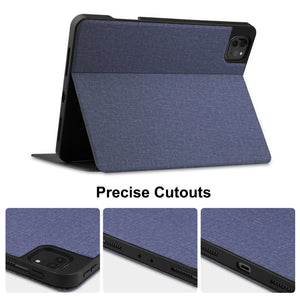 For iPad Pro 11 2022 / 2021 / 2020 / 2018 Cloth Texture TPU Horizontal Flip Leather Tablet Case with Pen Slot & Holder(Blue)