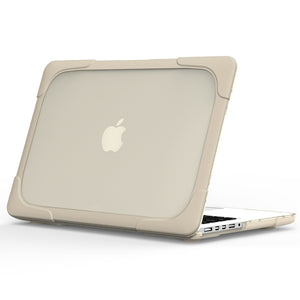 TPU + PC Two-color Anti-fall Laptop Protective Case For MacBook Pro Retina 15.4 inch A1398(Khaki)