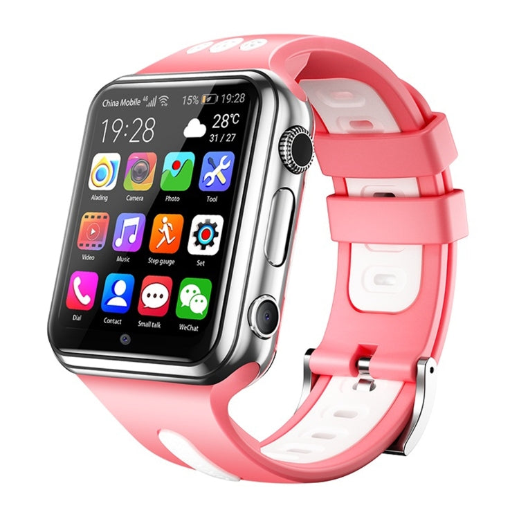 W5 1.54 inch Full-fit Screen Dual Cameras Smart Phone Watch, Support SIM Card / GPS Tracking / Real-time Trajectory / Temperature Monitoring, 1GB+8GB(Silver Pink)