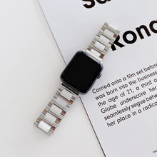 Three Beads Ceramics Steel Watch Band For Apple Watch Ultra 49mm / Series 8&7 45mm / SE 2&6&SE&5&4 44mm / 3&2&1 42mm(Rose Gold+Black)