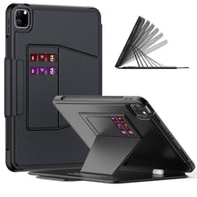 For iPad Pro 11 2022 / 2021 Smart B Magnetic Horizontal Flip Leather Tablet Case with 7-speed Bracket & Card Slots & Pen Slot & Sleep / Wake-up Function(Black)