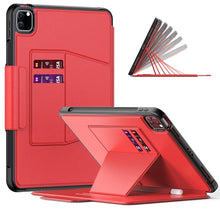 For iPad Pro 11 2022 / 2021 Smart B Magnetic Horizontal Flip Leather Tablet Case with 7-speed Bracket & Card Slots & Pen Slot & Sleep / Wake-up Function(Red)