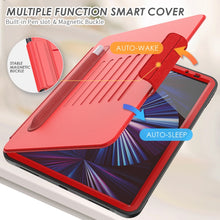 For iPad Pro 11 2022 / 2021 Smart B Magnetic Horizontal Flip Leather Tablet Case with 7-speed Bracket & Card Slots & Pen Slot & Sleep / Wake-up Function(Red)