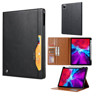 For iPad Pro 11 2022 / 2021 Knead Skin Texture Horizontal Flip Leather Tablet Case with Photo Frame & Holder & Card Slots & Wallet (Black)