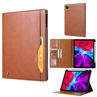 For iPad Pro 11 2022 / 2021 Knead Skin Texture Horizontal Flip Leather Tablet Case with Photo Frame & Holder & Card Slots & Wallet (Brown)