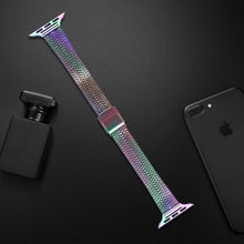 14mm Seven-beads Double Safety Buckle Slim Steel Watch Band For Apple Watch Series 8&7 41mm / SE 2&6&SE&5&4 40mm / 3&2&1 38mm(Colorful)