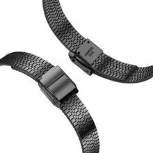 14mm Seven-beads Double Safety Buckle Slim Steel Watch Band For Apple Watch Ultra 49mm / Series 8&7 45mm / SE 2&6&SE&5&4 44mm / 3&2&1 42mm(Black)