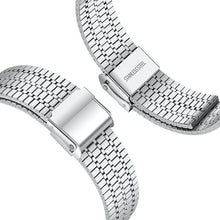 Seven-beads Double Safety Buckle Steel Watch Band For Apple Watch Series 8&7 41mm / SE 2&6&SE&5&4 40mm / 3&2&1 38mm(Silver)