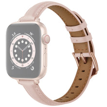 Business Style Leather Watch Band For Apple Watch Series 8&7 41mm / SE 2&6&SE&5&4 40mm / 3&2&1 38mm(Pink Sand)