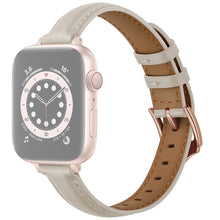 Business Style Leather Watch Band For Apple Watch Ultra 49mm / Series 8&7 45mm / SE 2&6&SE&5&4 44mm / 3&2&1 42mm(Creamy-white)