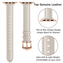 Business Style Leather Watch Band For Apple Watch Ultra 49mm / Series 8&7 45mm / SE 2&6&SE&5&4 44mm / 3&2&1 42mm(Creamy-white)