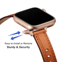 Women Starry Sky Style Leather Watch Band For Apple Watch Series 8&7 41mm / SE 2&6&SE&5&4 40mm / 3&2&1 38mm(Brown Rose Gold Buckle)