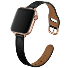 Women Starry Sky Style Leather Watch Band For Apple Watch Series 8&7 41mm / SE 2&6&SE&5&4 40mm / 3&2&1 38mm(Black Rose Gold Buckle)