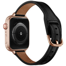 Women Starry Sky Style Leather Watch Band For Apple Watch Series 8&7 41mm / SE 2&6&SE&5&4 40mm / 3&2&1 38mm(Black Rose Gold Buckle)