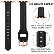 Women Starry Sky Style Leather Watch Band For Apple Watch Series 8&7 41mm / SE 2&6&SE&5&4 40mm / 3&2&1 38mm(Black Rose Gold Buckle)