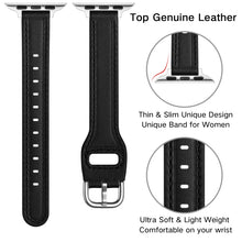 Women Starry Sky Style Leather Watch Band For Apple Watch Series 8&7 41mm / SE 2&6&SE&5&4 40mm / 3&2&1 38mm(Black Silver Buckle)