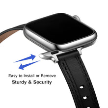 Women Starry Sky Style Leather Watch Band For Apple Watch Series 8&7 41mm / SE 2&6&SE&5&4 40mm / 3&2&1 38mm(Black Silver Buckle)