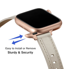 Women Starry Sky Style Leather Watch Band For Apple Watch Series 8&7 41mm / SE 2&6&SE&5&4 40mm / 3&2&1 38mm(Creamy-white)