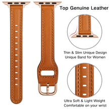 Women Starry Sky Style Leather Watch Band For Apple Watch Ultra 49mm / Series 8&7 45mm / SE 2&6&SE&5&4 44mm / 3&2&1 42mm(Brown Rose Gold Buckle)