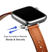 Women Starry Sky Style Leather Watch Band For Apple Watch Ultra 49mm / Series 8&7 45mm / SE 2&6&SE&5&4 44mm / 3&2&1 42mm(Brown Silver Buckle)