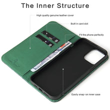 For iPhone 13 Pro Fierre Shann Crocodile Texture Magnetic Horizontal Flip Genuine Leather Case with Holder & Card Slot (Green)