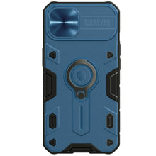 For iPhone 13 NILLKIN Shockproof CamShield Armor Protective Case with Invisible Ring Holder(Blue)