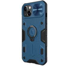 For iPhone 13 NILLKIN Shockproof CamShield Armor Protective Case with Invisible Ring Holder(Blue)