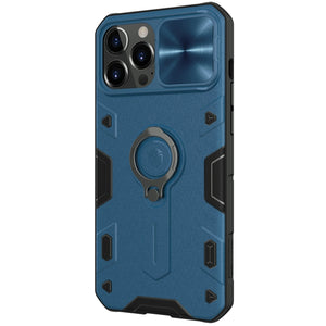 For iPhone 13 Pro NILLKIN Shockproof CamShield Armor Protective Case with Invisible Ring Holder (Blue)