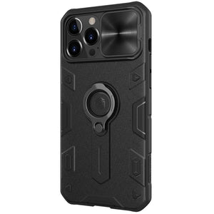 For iPhone 13 Pro Max NILLKIN Shockproof CamShield Armor Protective Case with Invisible Ring Holder (Black)