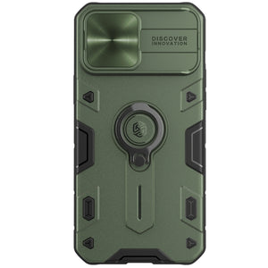 For iPhone 13 Pro Max NILLKIN Shockproof CamShield Armor Protective Case with Invisible Ring Holder (Green)
