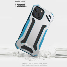 For iPhone 13 Pro R-JUST Shockproof Armor Metal Protective Case (Blue)