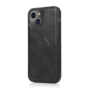 For iPhone 13 Strong Magnetic Detachable Horizontal Flip Leather Case with Card Slots & Wallet(Black)