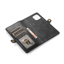 For iPhone 13 Strong Magnetic Detachable Horizontal Flip Leather Case with Card Slots & Wallet(Black)