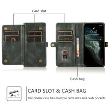 For iPhone 13 Strong Magnetic Detachable Horizontal Flip Leather Case with Card Slots & Wallet(Green)