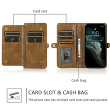 For iPhone 13 Strong Magnetic Detachable Horizontal Flip Leather Case with Card Slots & Wallet(Brown)