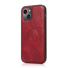For iPhone 13 Strong Magnetic Detachable Horizontal Flip Leather Case with Card Slots & Wallet(Red)