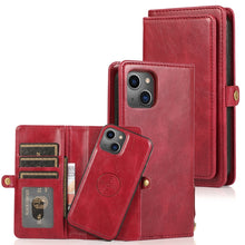 For iPhone 13 mini Strong Magnetic Detachable Horizontal Flip Leather Case with Card Slots & Wallet For  iPhone 13 Mini(Red)