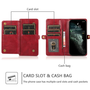 For iPhone 13 mini Strong Magnetic Detachable Horizontal Flip Leather Case with Card Slots & Wallet For  iPhone 13 Mini(Red)