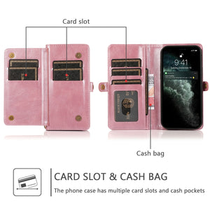 For iPhone 13 mini Strong Magnetic Detachable Horizontal Flip Leather Case with Card Slots & Wallet For  iPhone 13 Mini(Rose Gold)