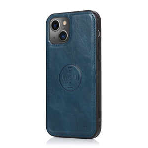 For iPhone 13 Pro Strong Magnetic Detachable Horizontal Flip Leather Case with Card Slots & Wallet (Blue)