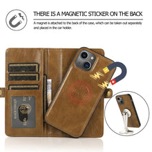 For iPhone 13 Pro Strong Magnetic Detachable Horizontal Flip Leather Case with Card Slots & Wallet (Brown)
