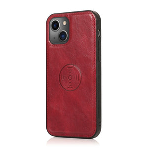 For iPhone 13 Pro Strong Magnetic Detachable Horizontal Flip Leather Case with Card Slots & Wallet (Red)