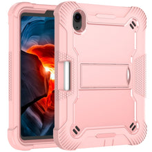 For iPad mini 6 Silicone + PC Shockproof Protective Tablet Case with Holder(Rose Gold)
