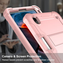 For iPad mini 6 Silicone + PC Shockproof Protective Tablet Case with Holder(Rose Gold)